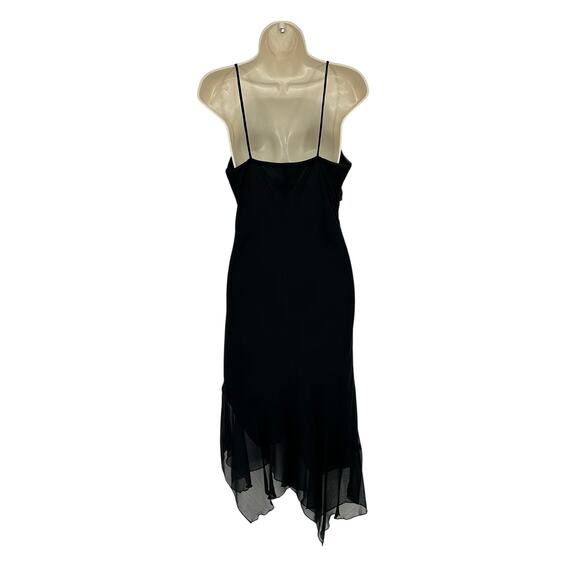 Vintage Y2K Black Cami Asymmetrical Slip Dress S Beaded Fairy Goth Whimsigoth - Picture 3 of 13